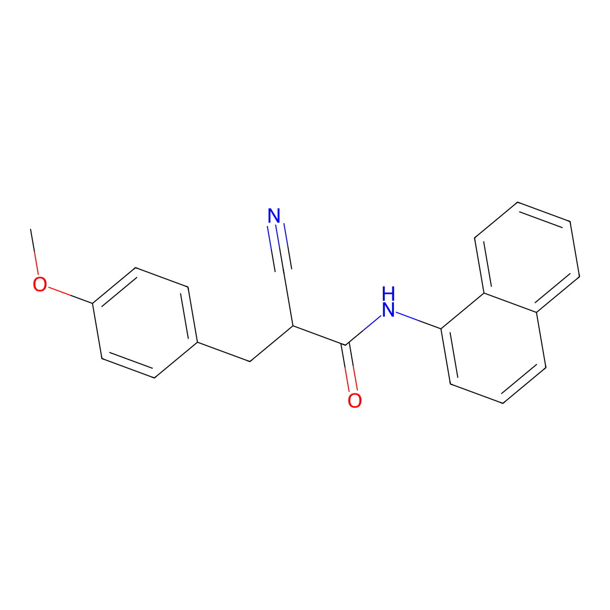 2-cyano-3-(4-methoxyphenyl)-N-(naphthalen-1-yl)propanamide molecular structure, CAS 1260940-02-0