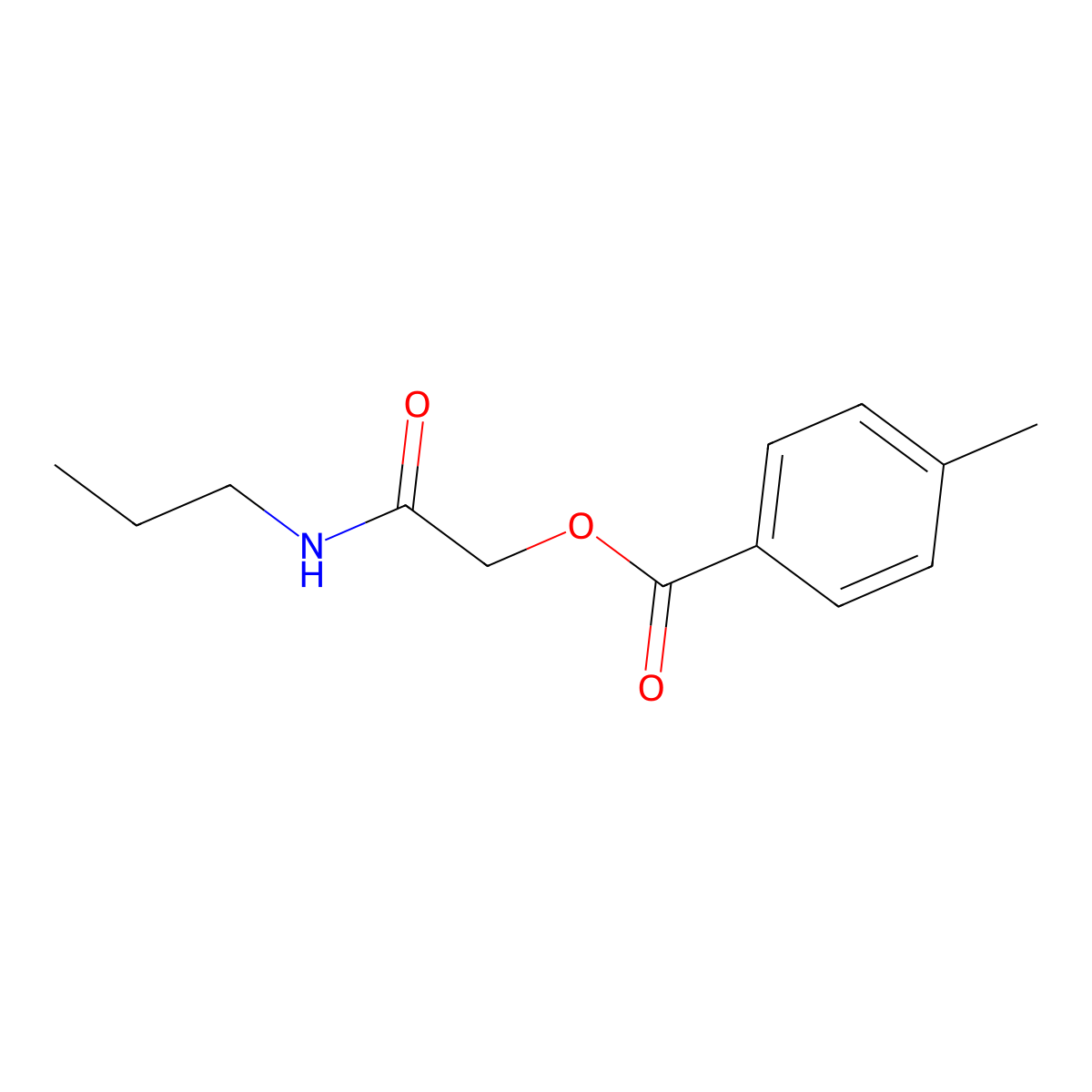 2-Oxo-2-(propylamino)ethyl 4-methylbenzoate molecular structure, CAS 1260940-43-9