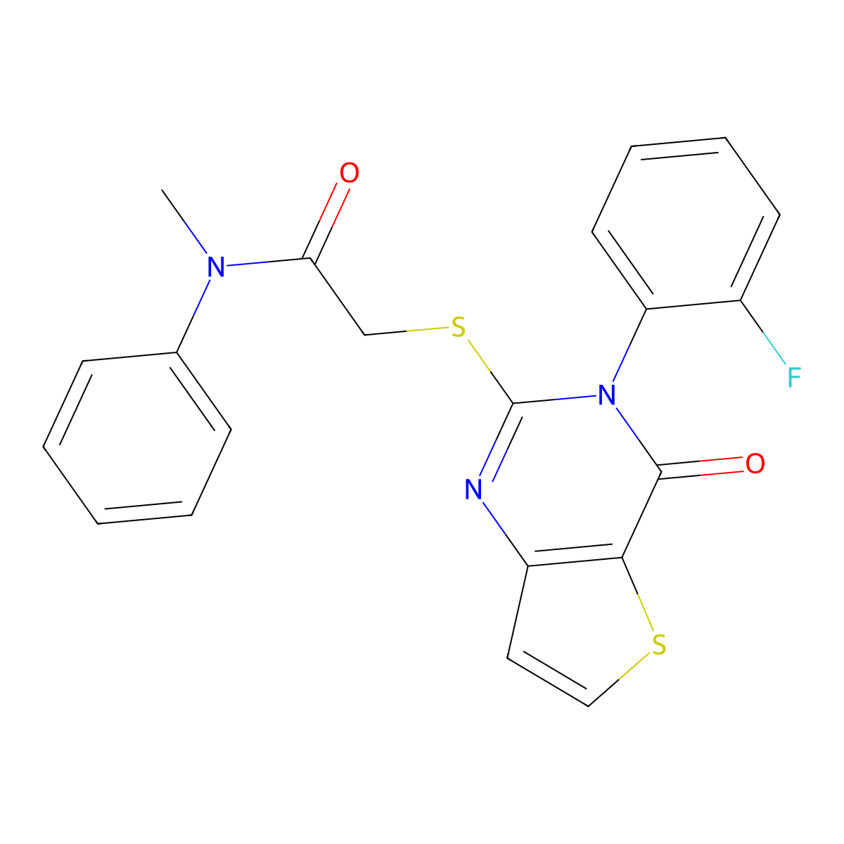 2-{[3-(2-fluorophenyl)-4-oxo-3,4-dihydrothieno[3,2-d]pyrimidin-2-yl]sulfanyl}-N-methyl-N-phenylacetamide molecular structure, CAS 1260941-45-4