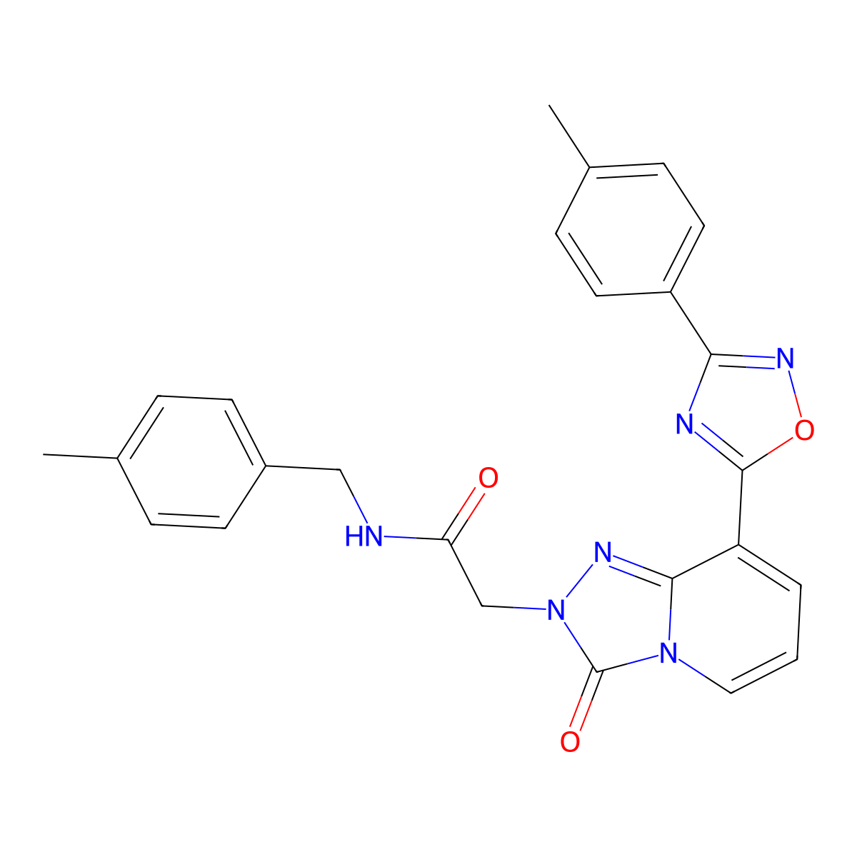 N-(4-methylbenzyl)-2-{8-[3-(4-methylphenyl)-1,2,4-oxadiazol-5-yl]-3-oxo[1,2,4]triazolo[4,3-a]pyridin-2(3H)-yl}acetamide molecular structure, CAS 1260942-15-1