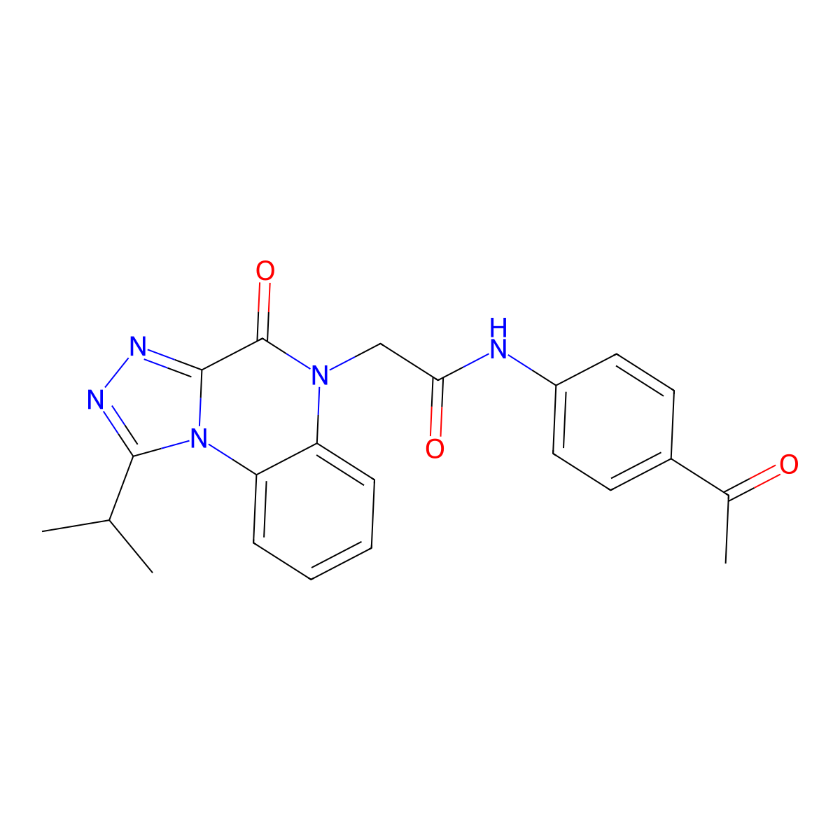N-(4-acetylphenyl)-2-(1-isopropyl-4-oxo-[1,2,4]triazolo[4,3-a]quinoxalin-5(4H)-yl)acetamide molecular structure, CAS 1260942-21-9