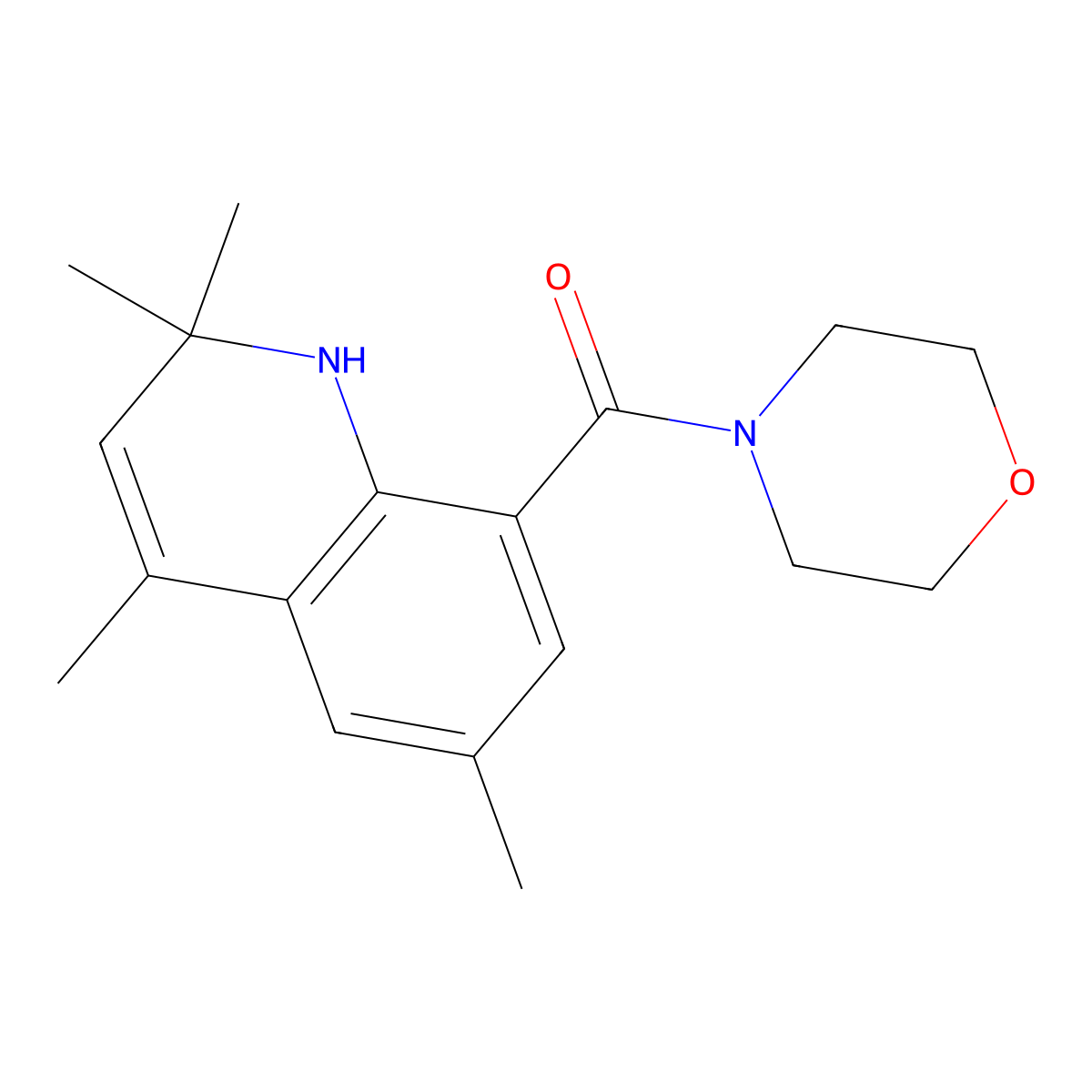 Morpholin-4-yl(2,2,4,6-tetramethyl-1,2-dihydroquinolin-8-yl)methanone molecular structure, CAS 1260942-48-0