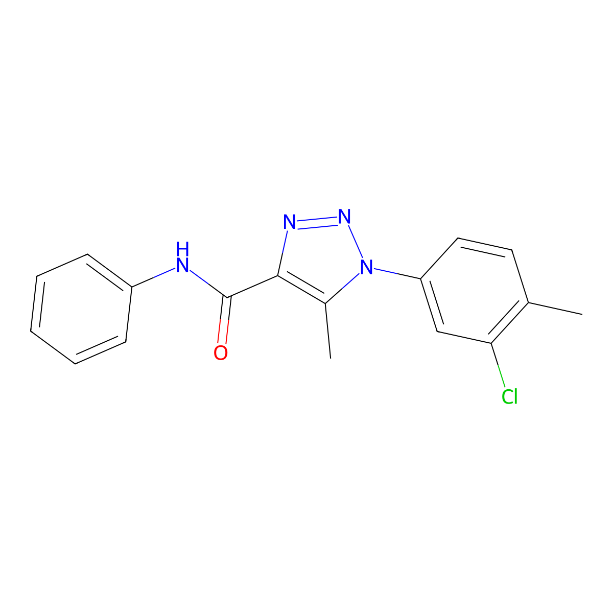 1-(3-chloro-4-methylphenyl)-5-methyl-N-phenyl-1H-1,2,3-triazole-4-carboxamide molecular structure, CAS 1260942-83-3