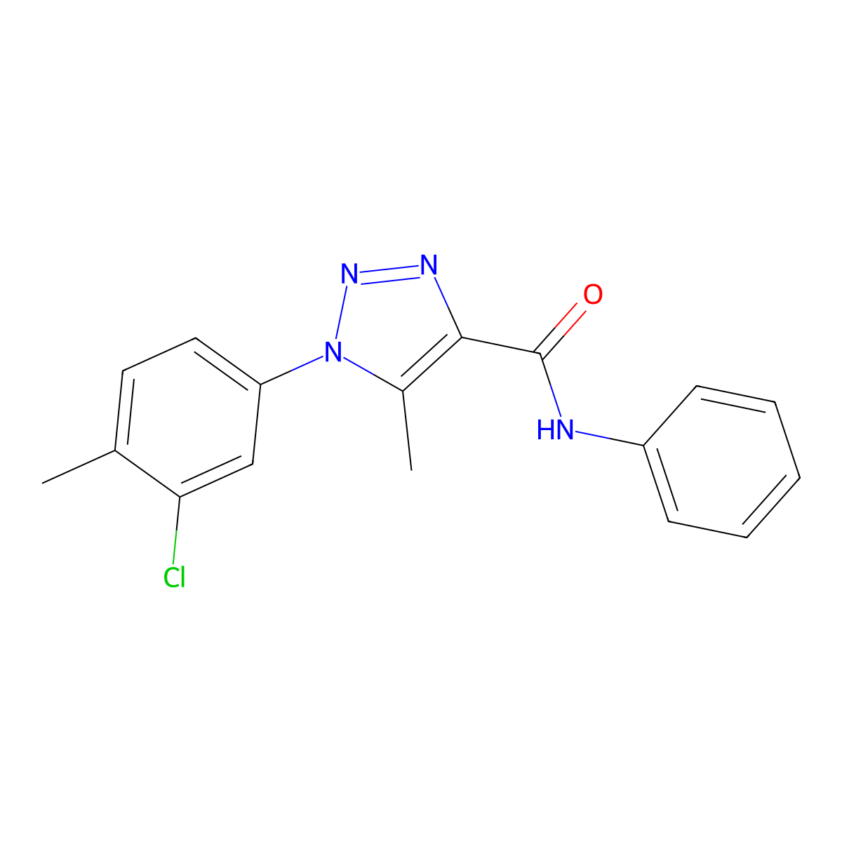 1-(3-chloro-4-methylphenyl)-5-methyl-N-phenyl-1H-1,2,3-triazole-4-carboxamide molecular structure, CAS 1260942-83-3