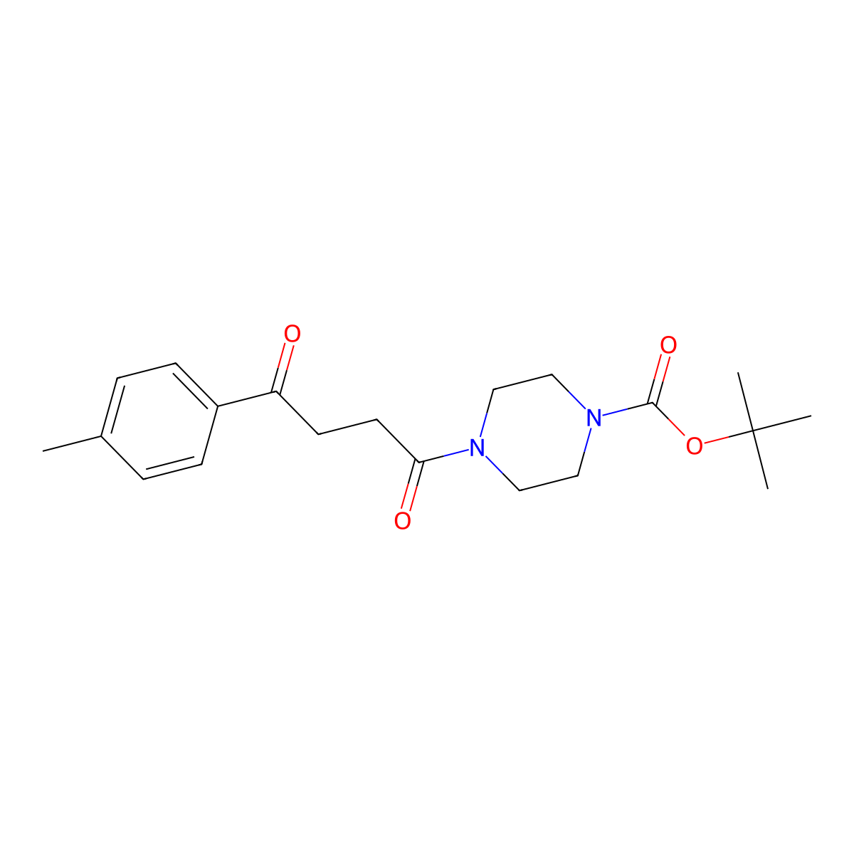 Tert-butyl 4-[4-(4-methylphenyl)-4-oxobutanoyl]piperazine-1-carboxylate molecular structure, CAS 1260944-76-0