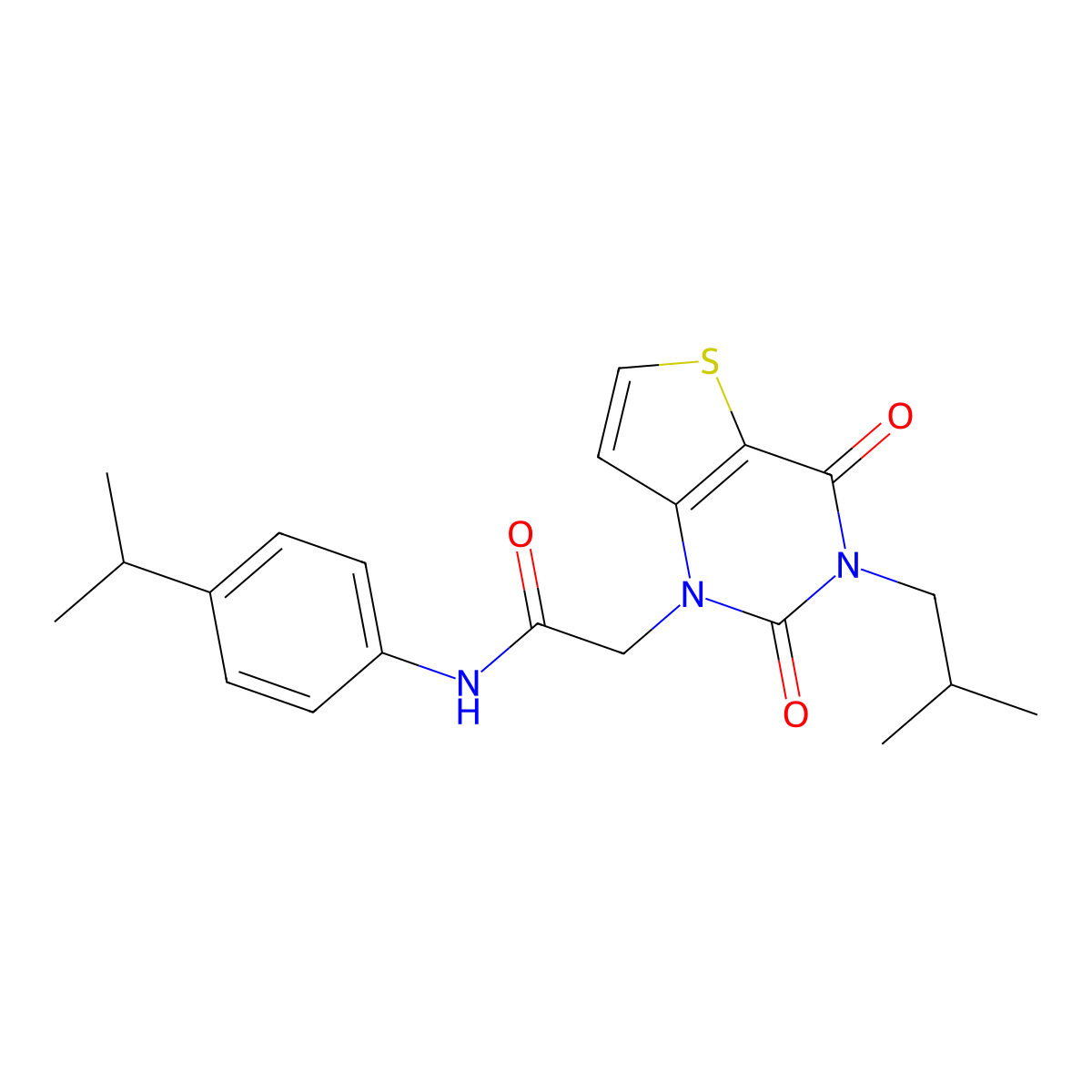 2-[3-(2-methylpropyl)-2,4-dioxo-3,4-dihydrothieno[3,2-d]pyrimidin-1(2H)-yl]-N-[4-(propan-2-yl)phenyl]acetamide molecular structure, CAS 1260944-89-5