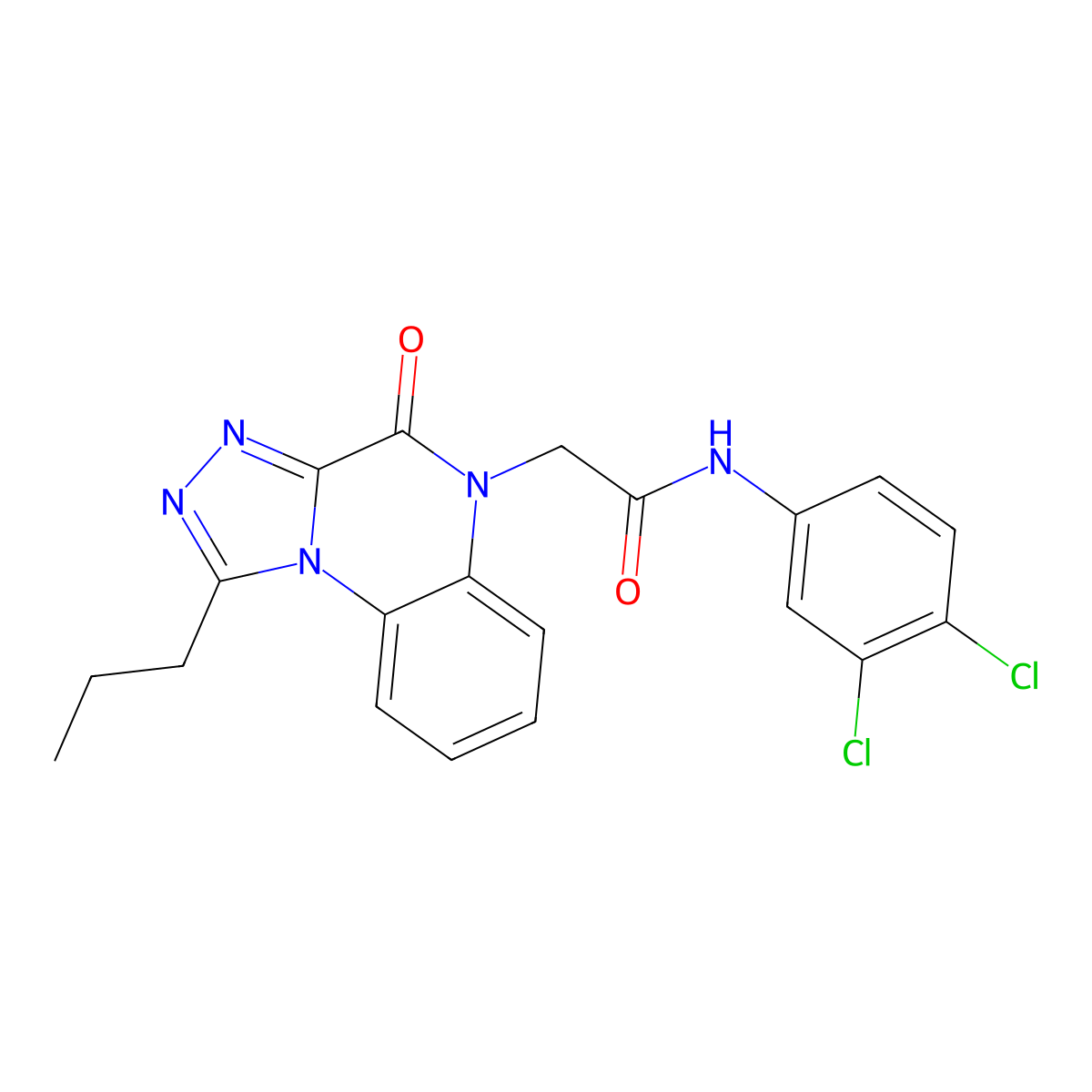N-(3,4-dichlorophenyl)-2-(4-oxo-1-propyl[1,2,4]triazolo[4,3-a]quinoxalin-5(4H)-yl)acetamide molecular structure, CAS 1260945-94-5