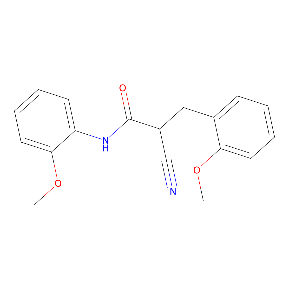 2-cyano-N,3-bis(2-methoxyphenyl)propanamide molecular structure, CAS 1260946-86-8