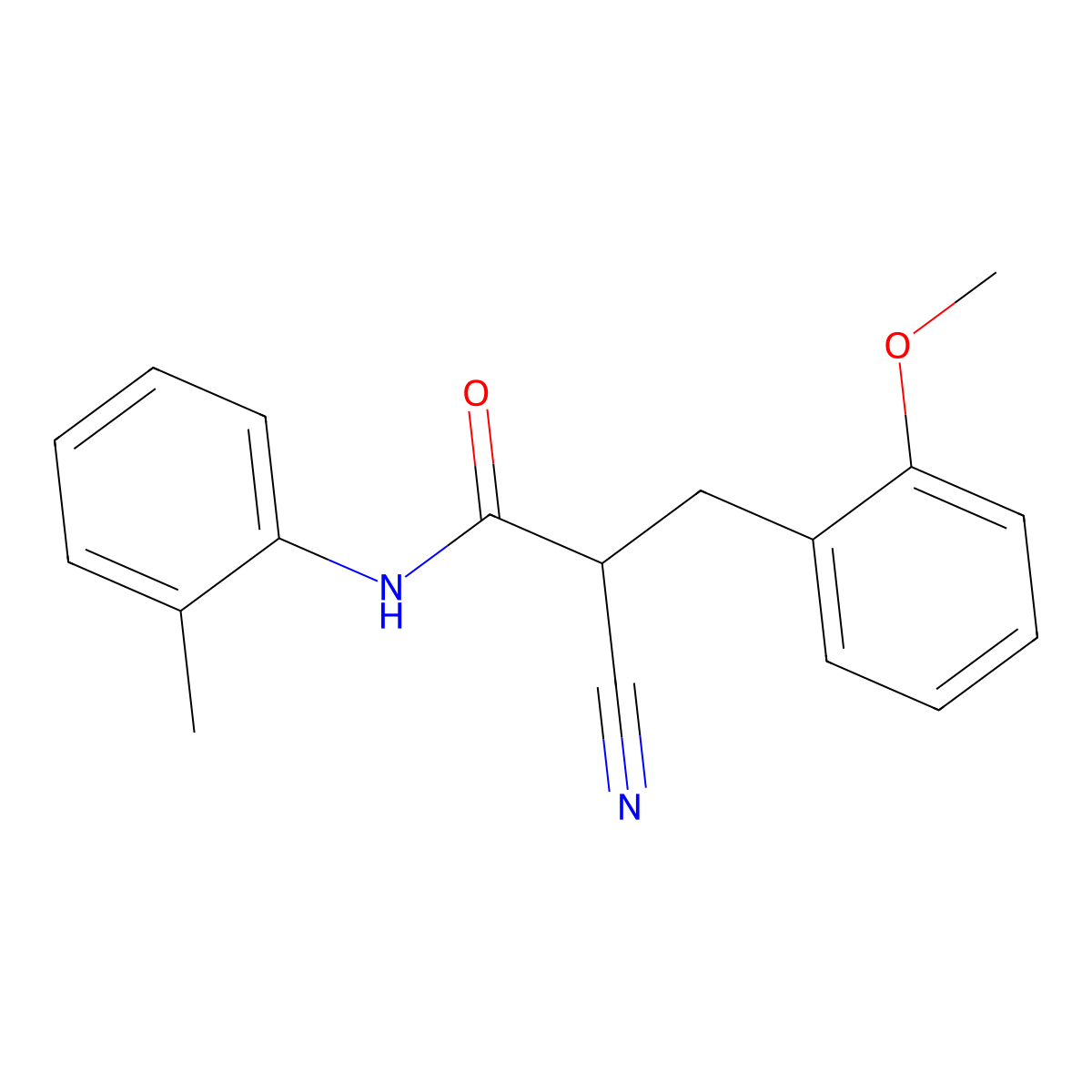 2-cyano-3-(2-methoxyphenyl)-N-(2-methylphenyl)propanamide molecular structure, CAS 1260947-89-4