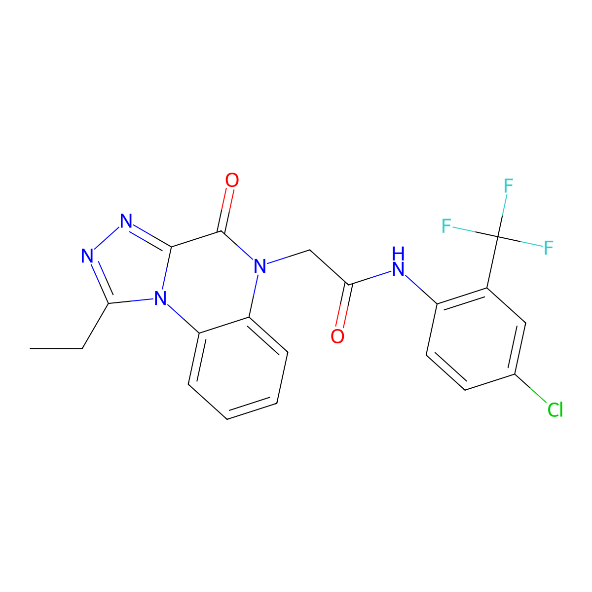 N-[4-chloro-2-(trifluoromethyl)phenyl]-2-(1-ethyl-4-oxo[1,2,4]triazolo[4,3-a]quinoxalin-5(4H)-yl)acetamide molecular structure, CAS 1260949-60-7
