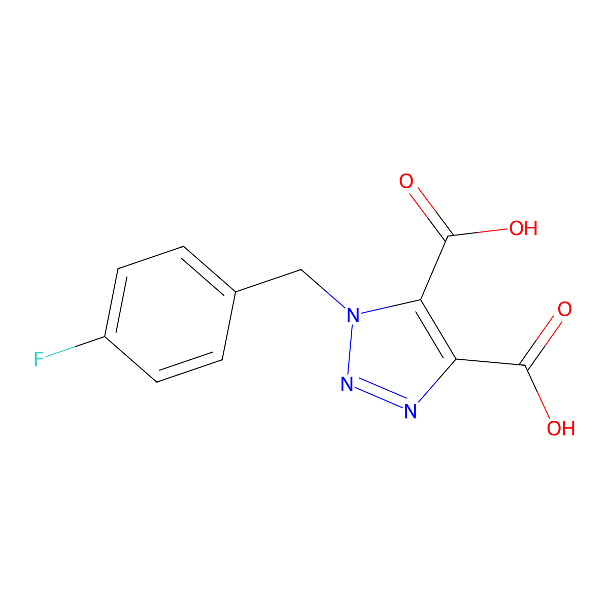 1-(4-fluorobenzyl)-1H-1,2,3-triazole-4,5-dicarboxylic acid molecular structure, CAS 1260949-79-8