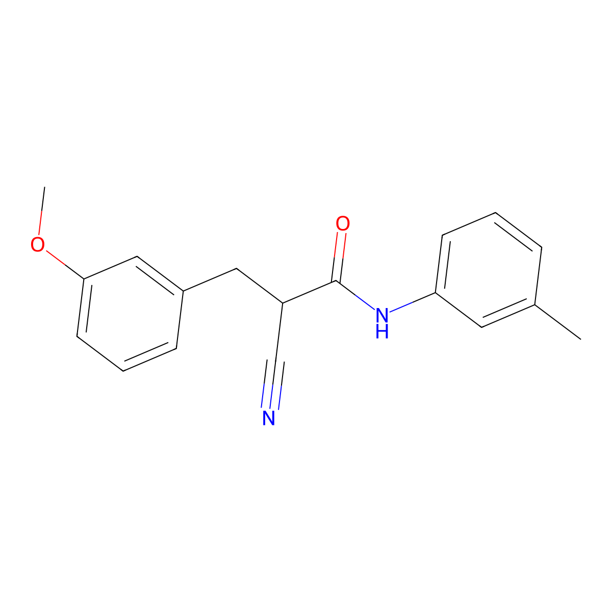 2-cyano-3-(3-methoxyphenyl)-N-(3-methylphenyl)propanamide molecular structure, CAS 1260950-16-0