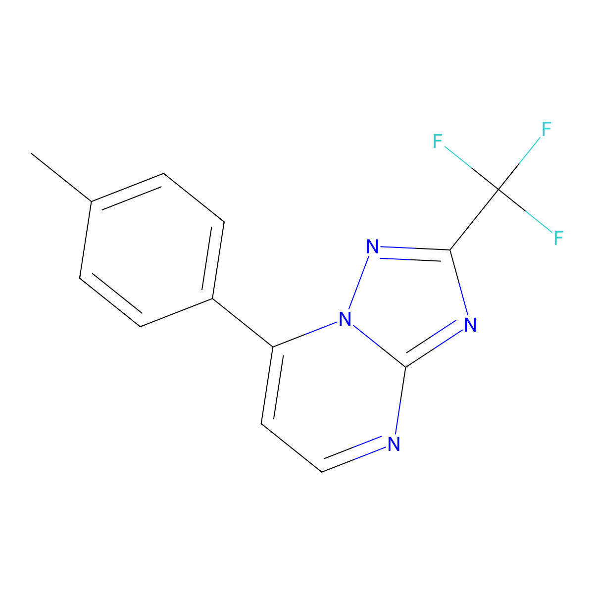 7-(4-Methylphenyl)-2-(trifluoromethyl)[1,2,4]triazolo[1,5-a]pyrimidine molecular structure, CAS 1260950-24-0