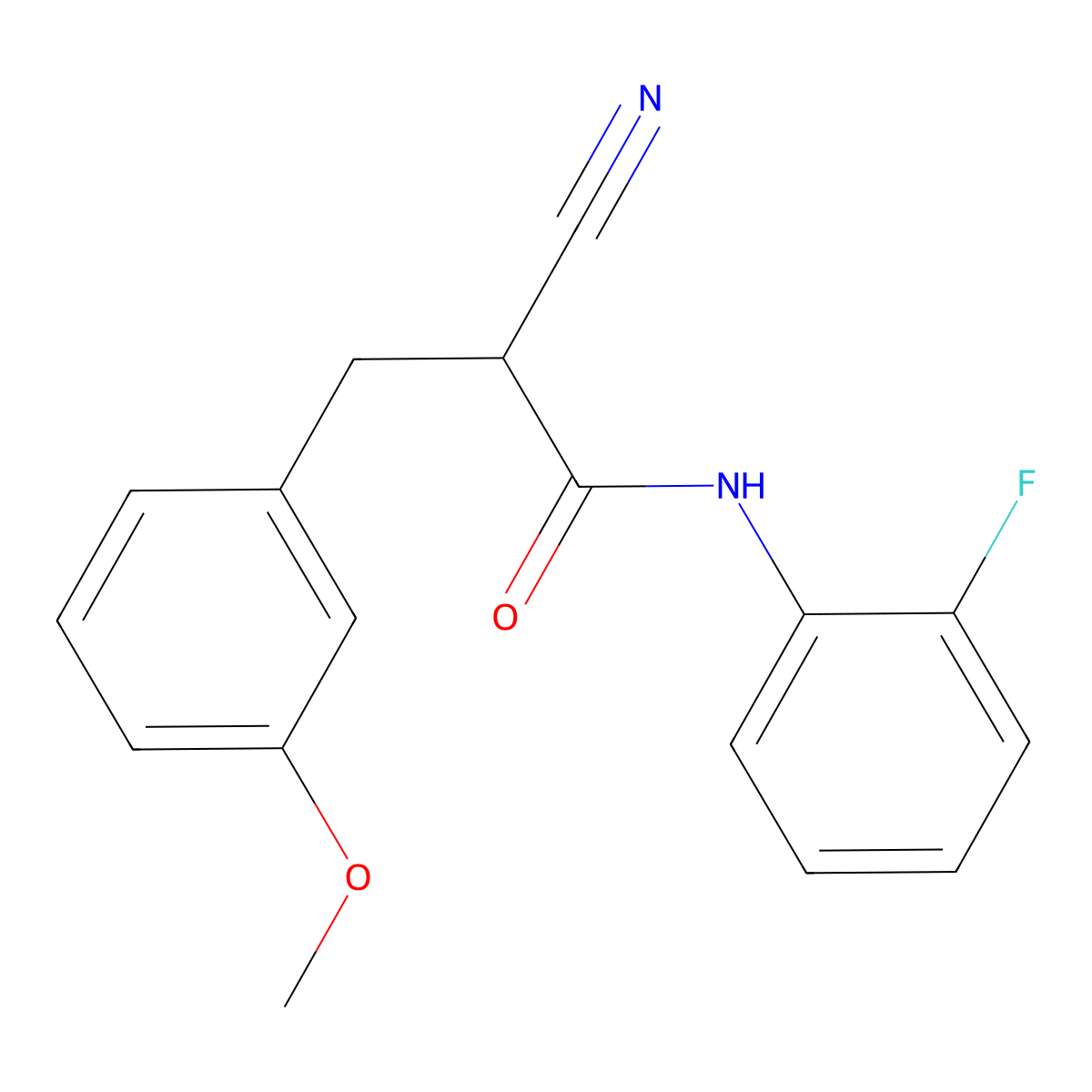 2-cyano-N-(2-fluorophenyl)-3-(3-methoxyphenyl)propanamide molecular structure, CAS 1260950-46-6