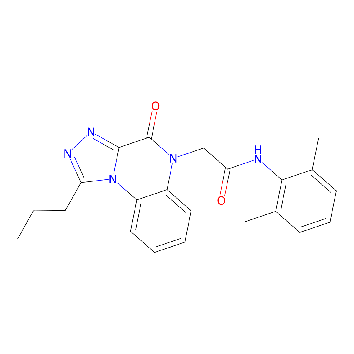 N-(2,6-dimethylphenyl)-2-(4-oxo-1-propyl[1,2,4]triazolo[4,3-a]quinoxalin-5(4H)-yl)acetamide molecular structure, CAS 1260950-89-7