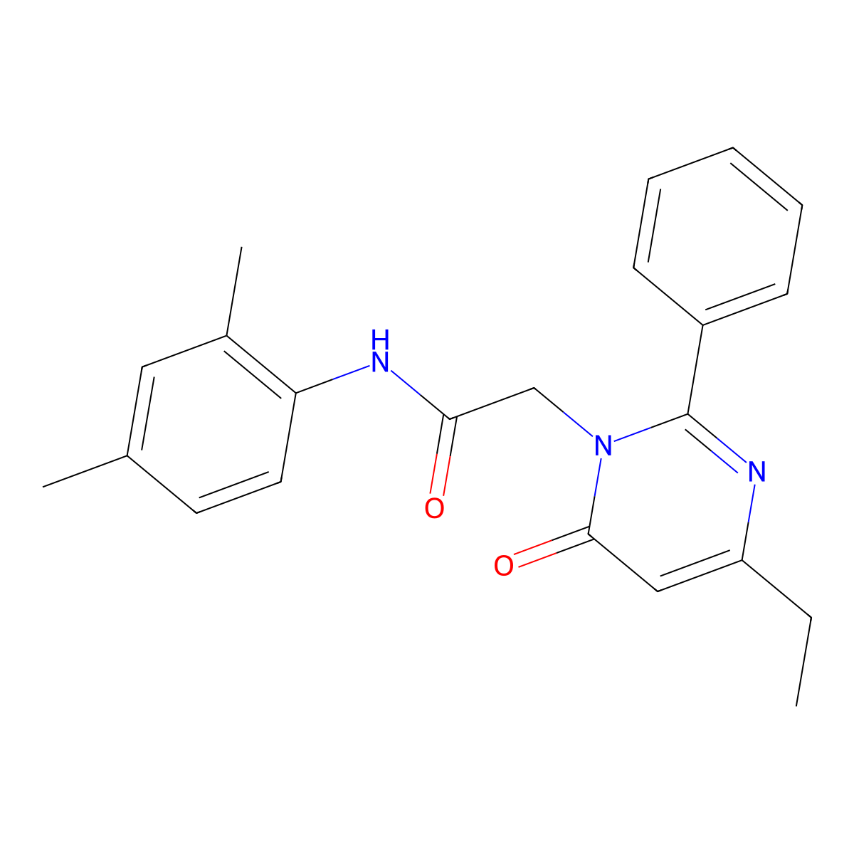 N-(2,4-dimethylphenyl)-2-(4-ethyl-6-oxo-2-phenylpyrimidin-1(6H)-yl)acetamide molecular structure, CAS 1260951-28-7
