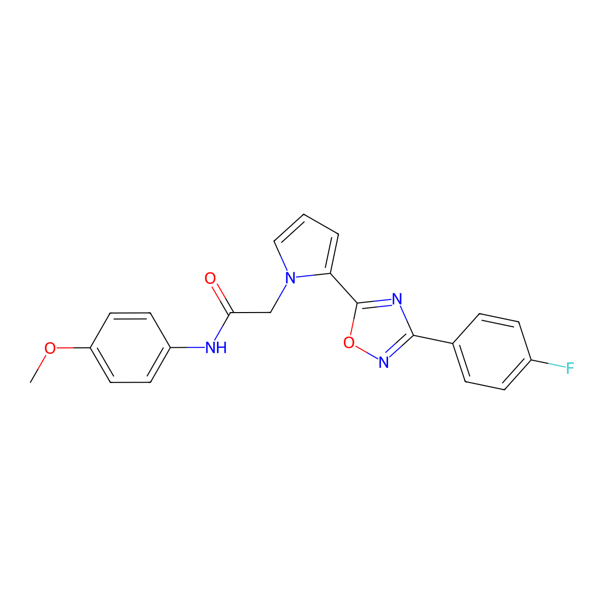 2-{2-[3-(4-fluorophenyl)-1,2,4-oxadiazol-5-yl]-1H-pyrrol-1-yl}-N-(4-methoxyphenyl)acetamide molecular structure, CAS 1260951-42-5