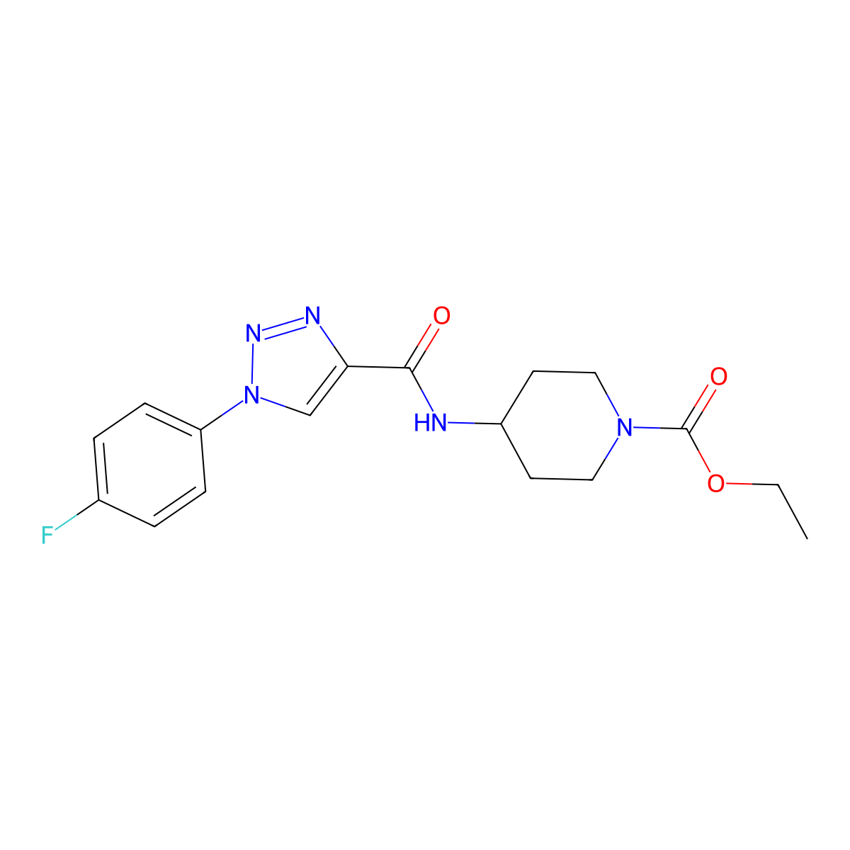 ethyl 4-({[1-(4-fluorophenyl)-1H-1,2,3-triazol-4-yl]carbonyl}amino)piperidine-1-carboxylate molecular structure, CAS 1260951-65-2