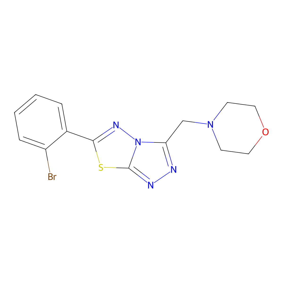 6-(2-Bromophenyl)-3-(morpholin-4-ylmethyl)[1,2,4]triazolo[3,4-b][1,3,4]thiadiazole molecular structure, CAS 1260951-97-0