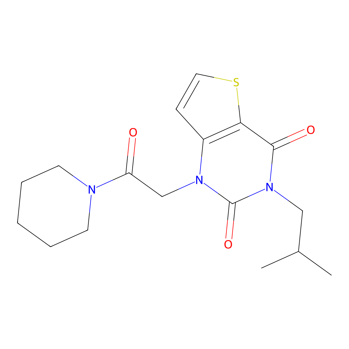 3-(2-methylpropyl)-1-[2-oxo-2-(piperidin-1-yl)ethyl]thieno[3,2-d]pyrimidine-2,4(1H,3H)-dione molecular structure, CAS 1260952-13-3