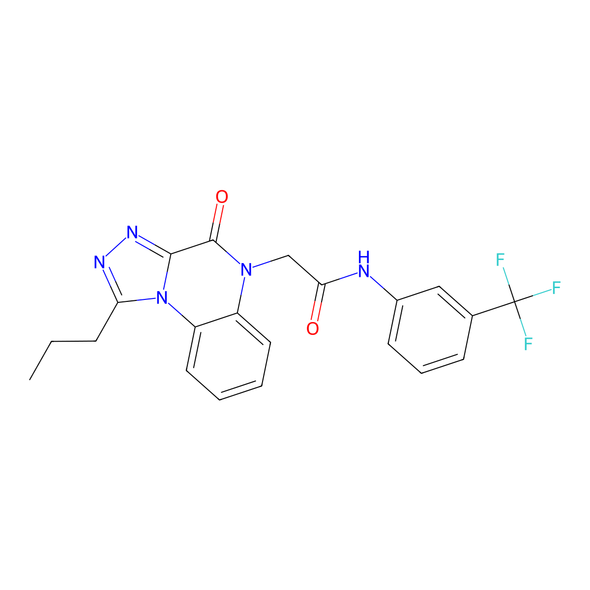 2-(4-oxo-1-propyl[1,2,4]triazolo[4,3-a]quinoxalin-5(4H)-yl)-N-[3-(trifluoromethyl)phenyl]acetamide molecular structure, CAS 1260952-35-9