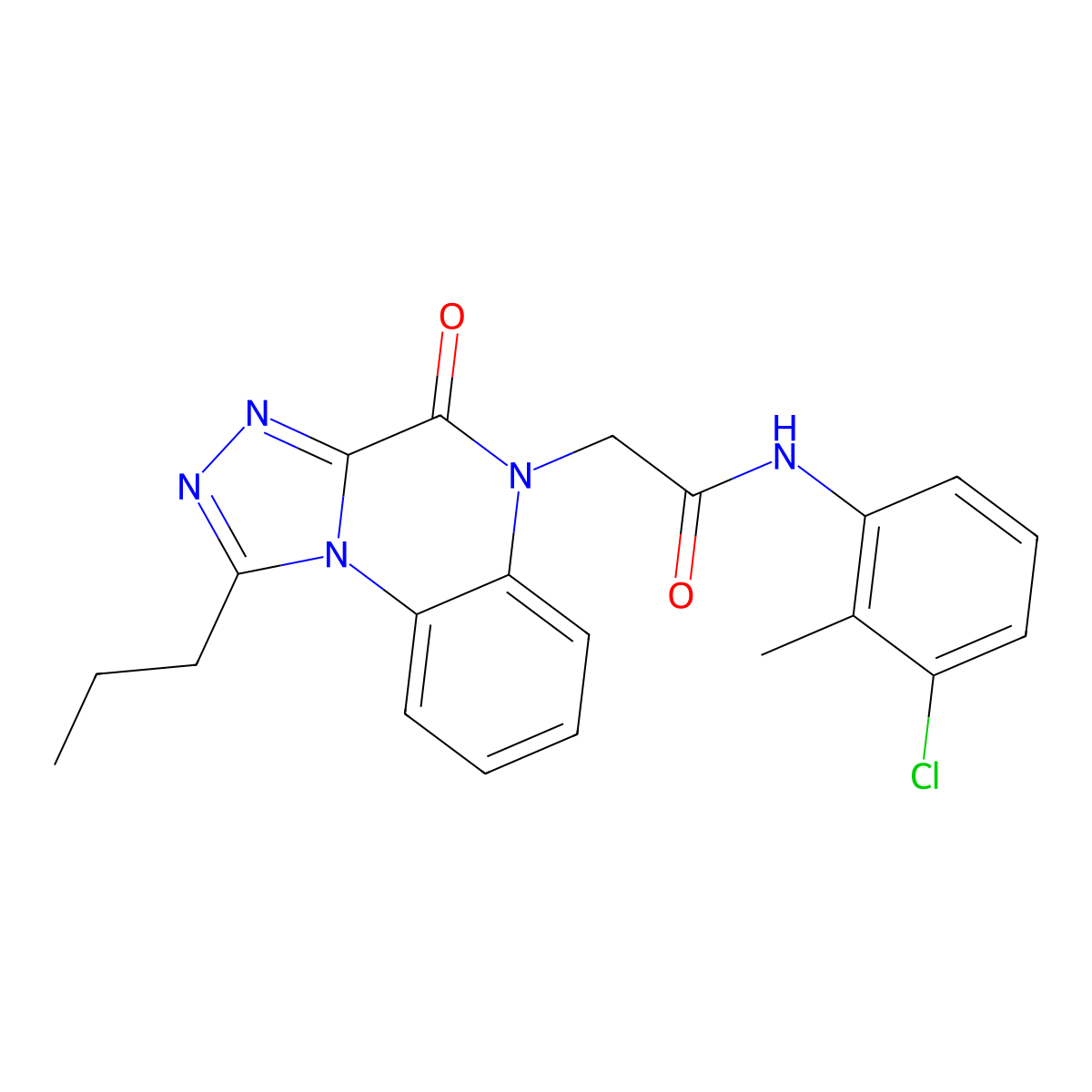 N-(3-chloro-2-methylphenyl)-2-(4-oxo-1-propyl[1,2,4]triazolo[4,3-a]quinoxalin-5(4H)-yl)acetamide molecular structure, CAS 1260952-46-2