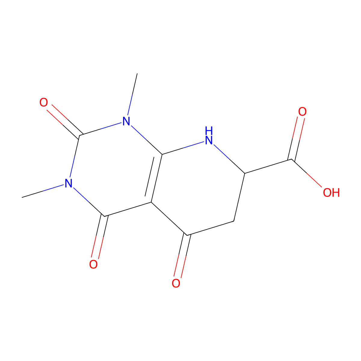 1,3-Dimethyl-2,4,5-trioxo-1,2,3,4,5,6,7,8-octahydropyrido[2,3-d]pyrimidine-7-carboxylic acid molecular structure, CAS 1260953-09-0