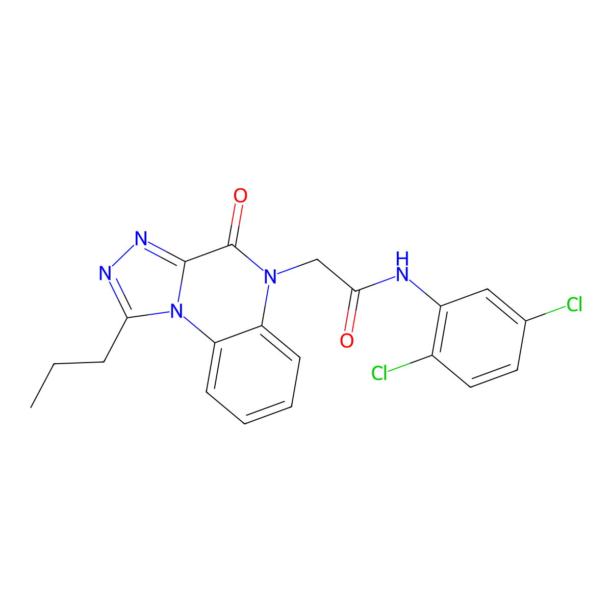 N-(2,5-dichlorophenyl)-2-(4-oxo-1-propyl[1,2,4]triazolo[4,3-a]quinoxalin-5(4H)-yl)acetamide molecular structure, CAS 1260953-36-3