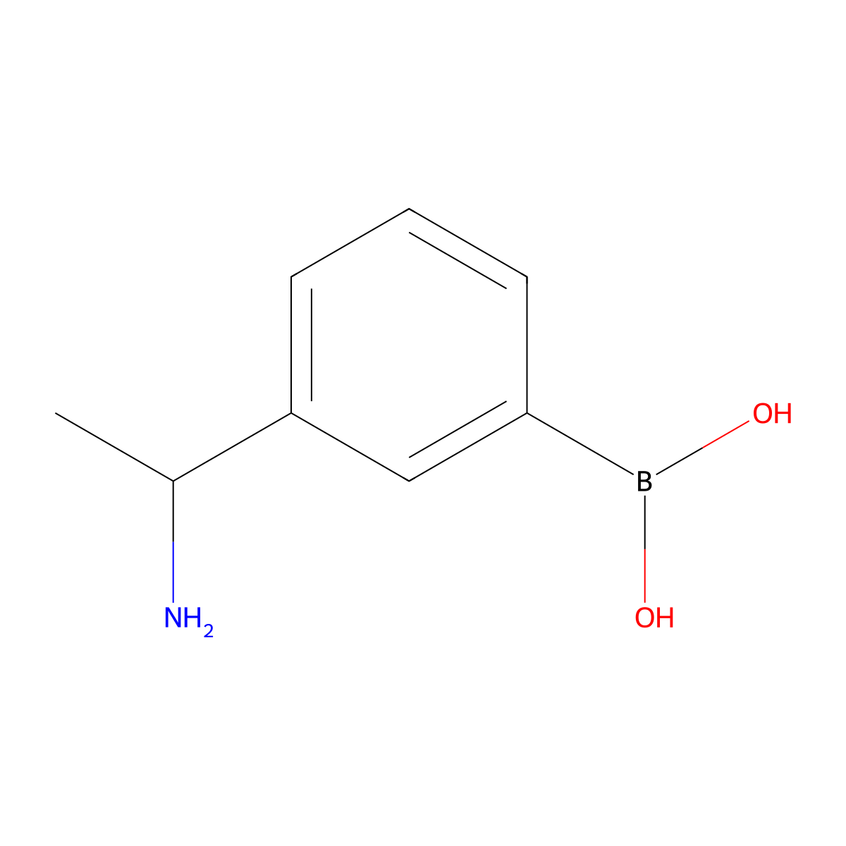 [3-(1-Aminoethyl)phenyl]boronic acid molecular structure, CAS 1260955-09-6