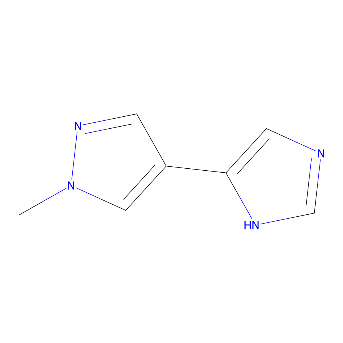 4-(1H-imidazol-4-yl)-1-methyl-1H-pyrazole molecular structure, CAS 1260980-89-9