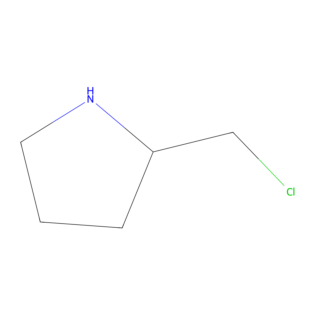 (2R)-2-(chloromethyl)pyrrolidine molecular structure, CAS 1260981-34-7