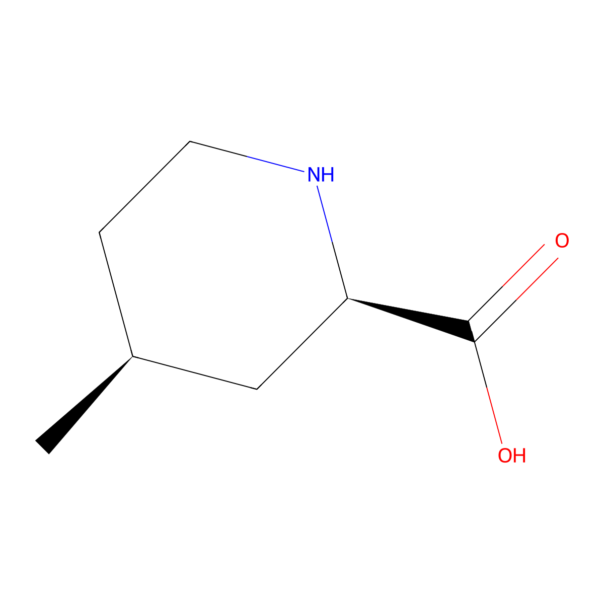 (2R,4S)-4-Methylpiperidine-2-carboxylic acid molecular structure, CAS 1260981-49-4