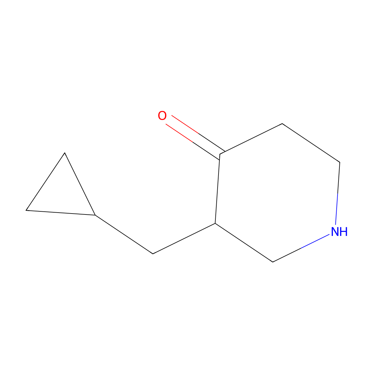 3-(Cyclopropylmethyl)piperidin-4-one molecular structure, CAS 1260981-94-9