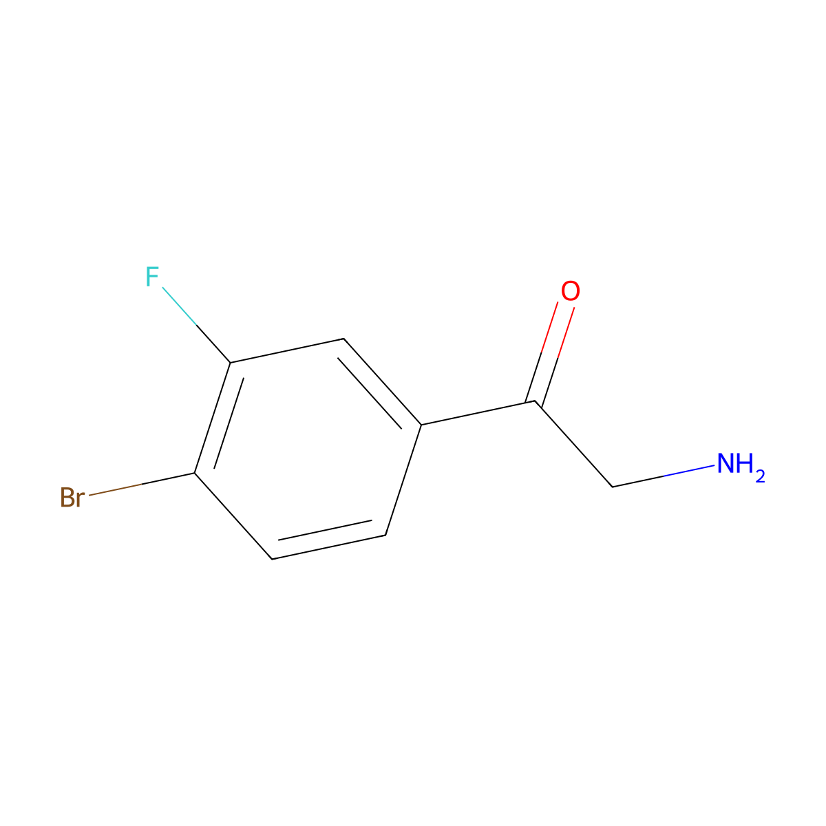 2-Amino-1-(4-bromo-3-fluorophenyl)ethan-1-one molecular structure, CAS 1260982-05-5