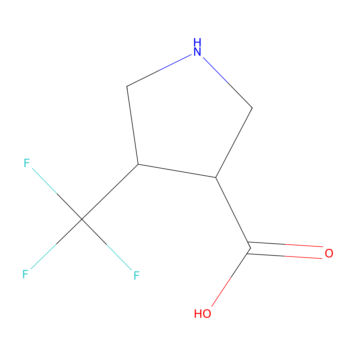 4-(Trifluoromethyl)pyrrolidine-3-carboxylic acid molecular structure, CAS 1260982-37-3
