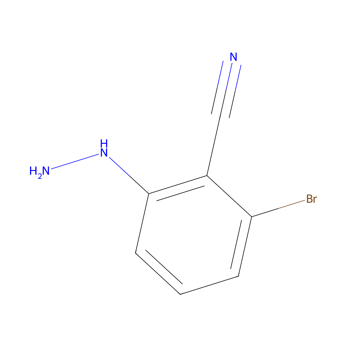 2-Bromo-6-hydrazinylbenzonitrile molecular structure, CAS 1260982-77-1