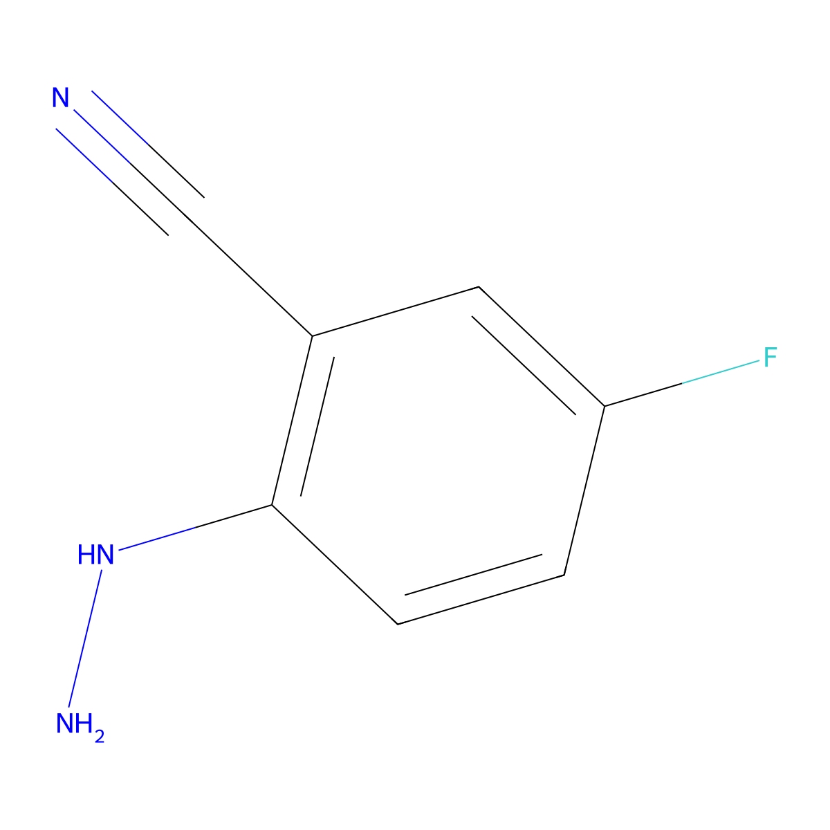 5-Fluoro-2-hydrazino-benzonitrile molecular structure, CAS 1260982-79-3