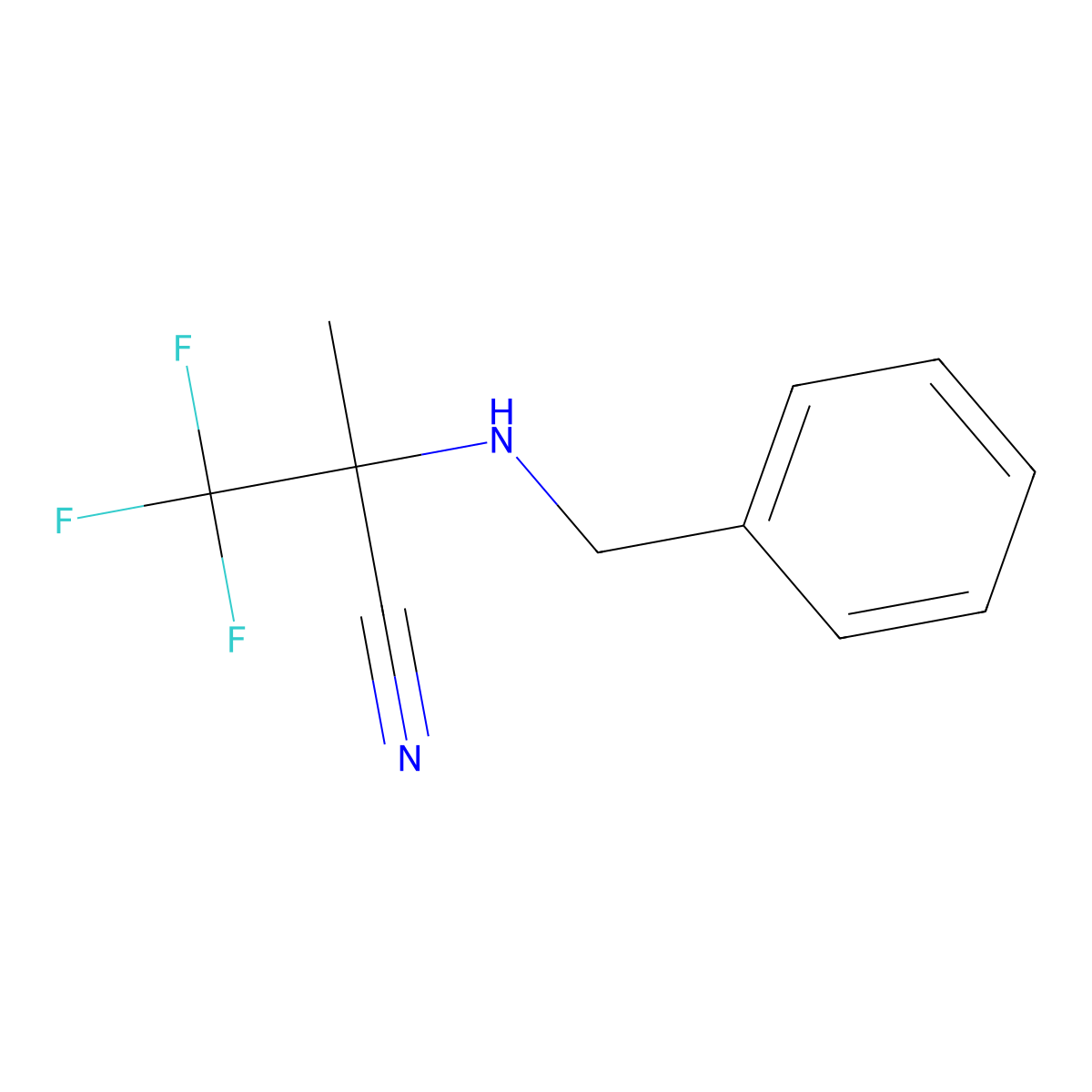 2-(Benzylamino)-3,3,3-trifluoro-2-methylpropanenitrile molecular structure, CAS 1260983-08-1