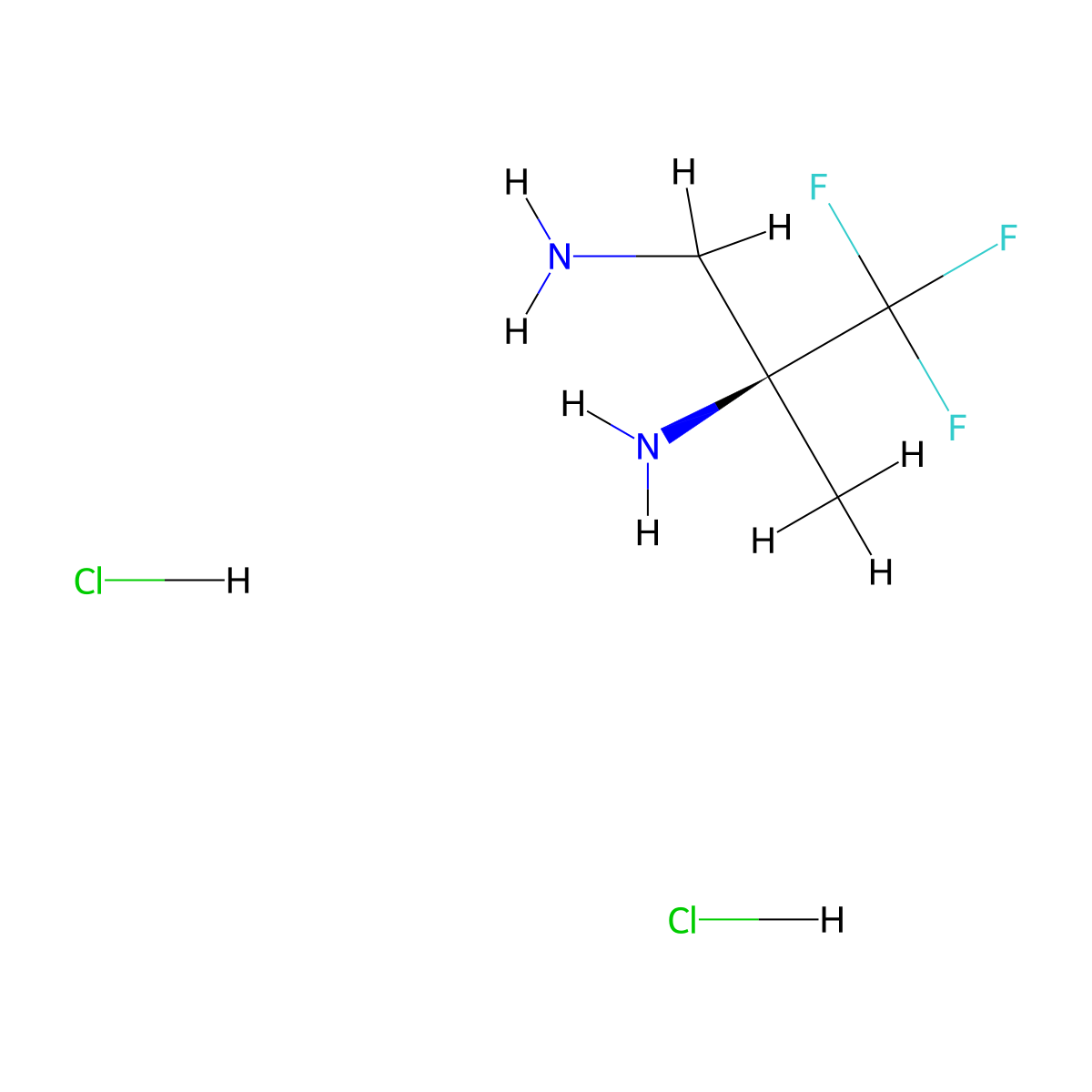 (2S)-3,3,3-Trifluoro-2-methylpropane-1,2-diamine dihydrochloride molecular structure, CAS 1260983-12-7