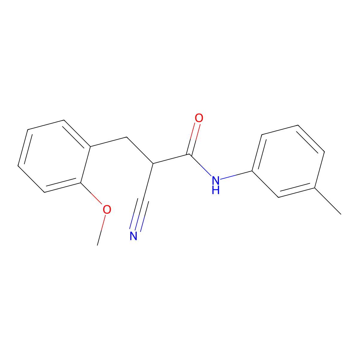 2-cyano-3-(2-methoxyphenyl)-N-(3-methylphenyl)propanamide molecular structure, CAS 1260984-58-4