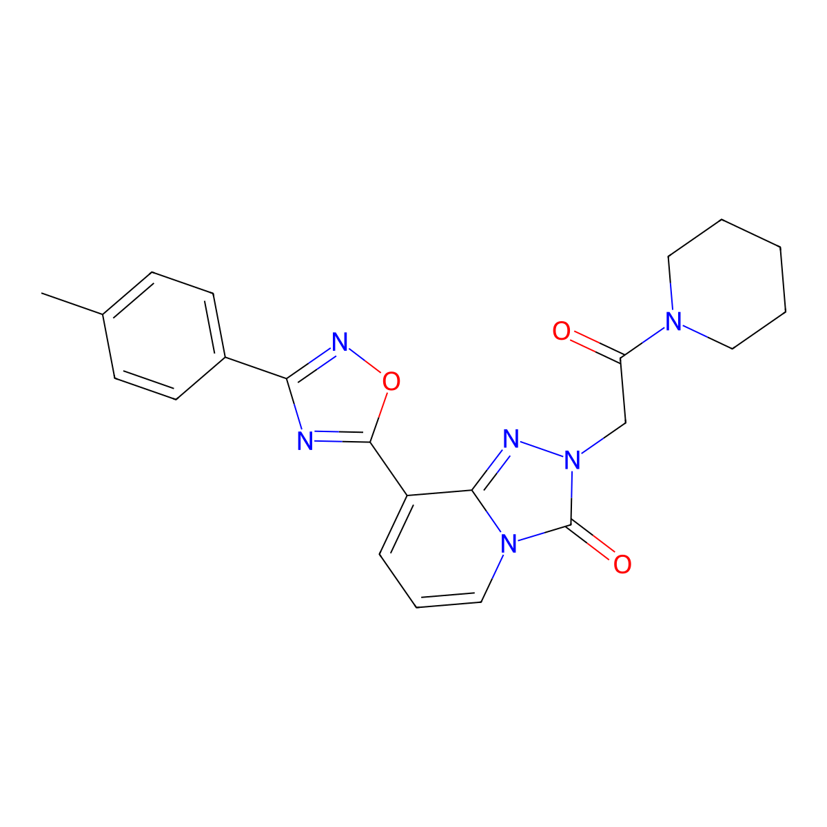 8-[3-(4-methylphenyl)-1,2,4-oxadiazol-5-yl]-2-[2-oxo-2-(piperidin-1-yl)ethyl][1,2,4]triazolo[4,3-a]pyridin-3(2H)-one molecular structure, CAS 1260986-05-7