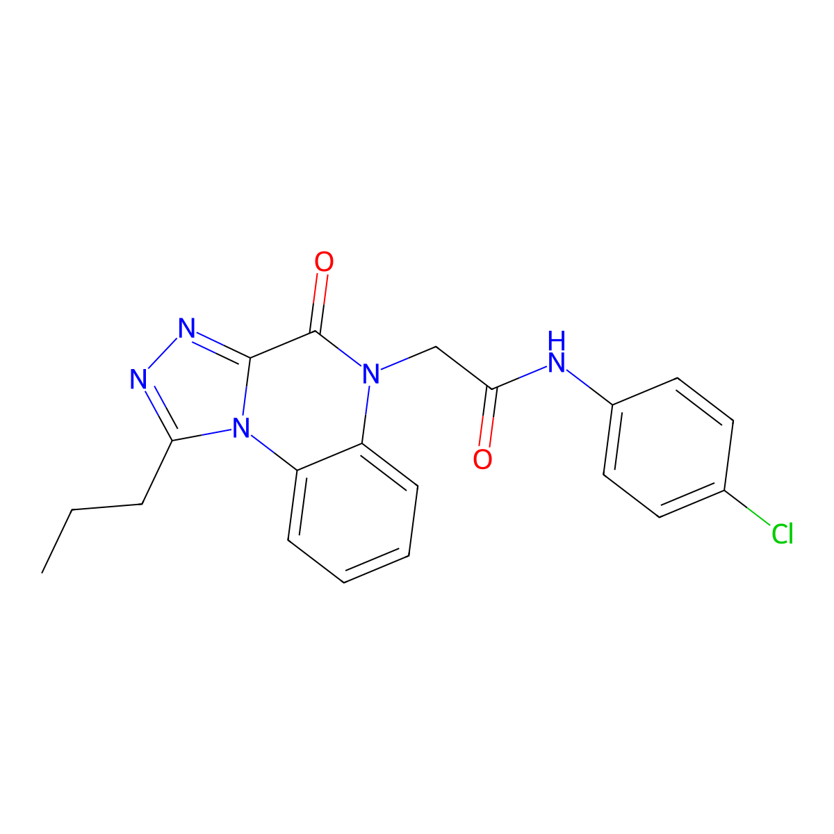 N-(4-chlorophenyl)-2-(4-oxo-1-propyl[1,2,4]triazolo[4,3-a]quinoxalin-5(4H)-yl)acetamide molecular structure, CAS 1260986-48-8