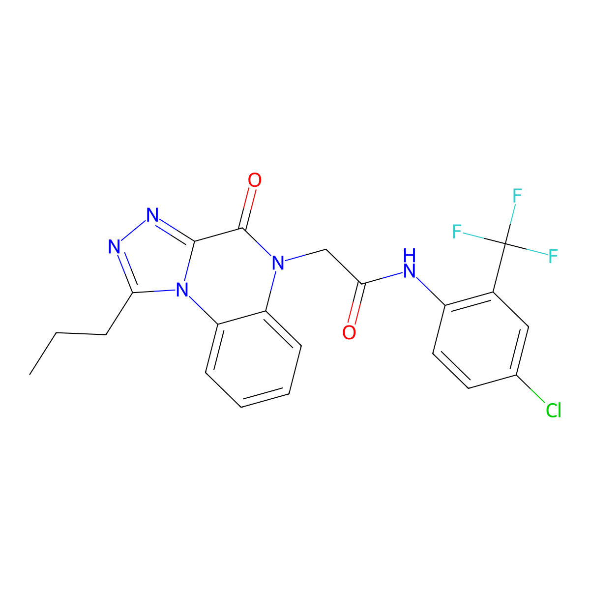 N-[4-chloro-2-(trifluoromethyl)phenyl]-2-{4-oxo-1-propyl-4H,5H-[1,2,4]triazolo[4,3-a]quinoxalin-5-yl}acetamide molecular structure, CAS 1260986-53-5