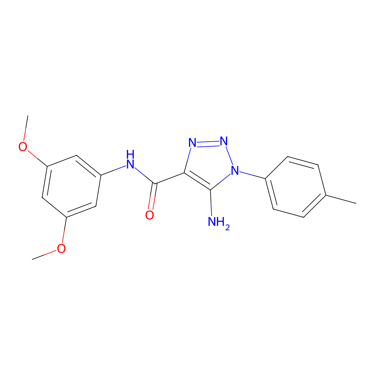 5-amino-N-(3,5-dimethoxyphenyl)-1-(4-methylphenyl)-1H-1,2,3-triazole-4-carboxamide molecular structure, CAS 1260987-50-5