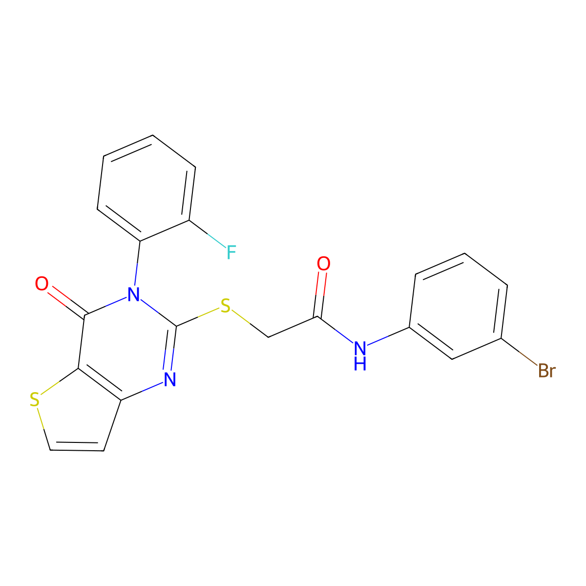 N-(3-bromophenyl)-2-{[3-(2-fluorophenyl)-4-oxo-3,4-dihydrothieno[3,2-d]pyrimidin-2-yl]sulfanyl}acetamide molecular structure, CAS 1260988-19-9