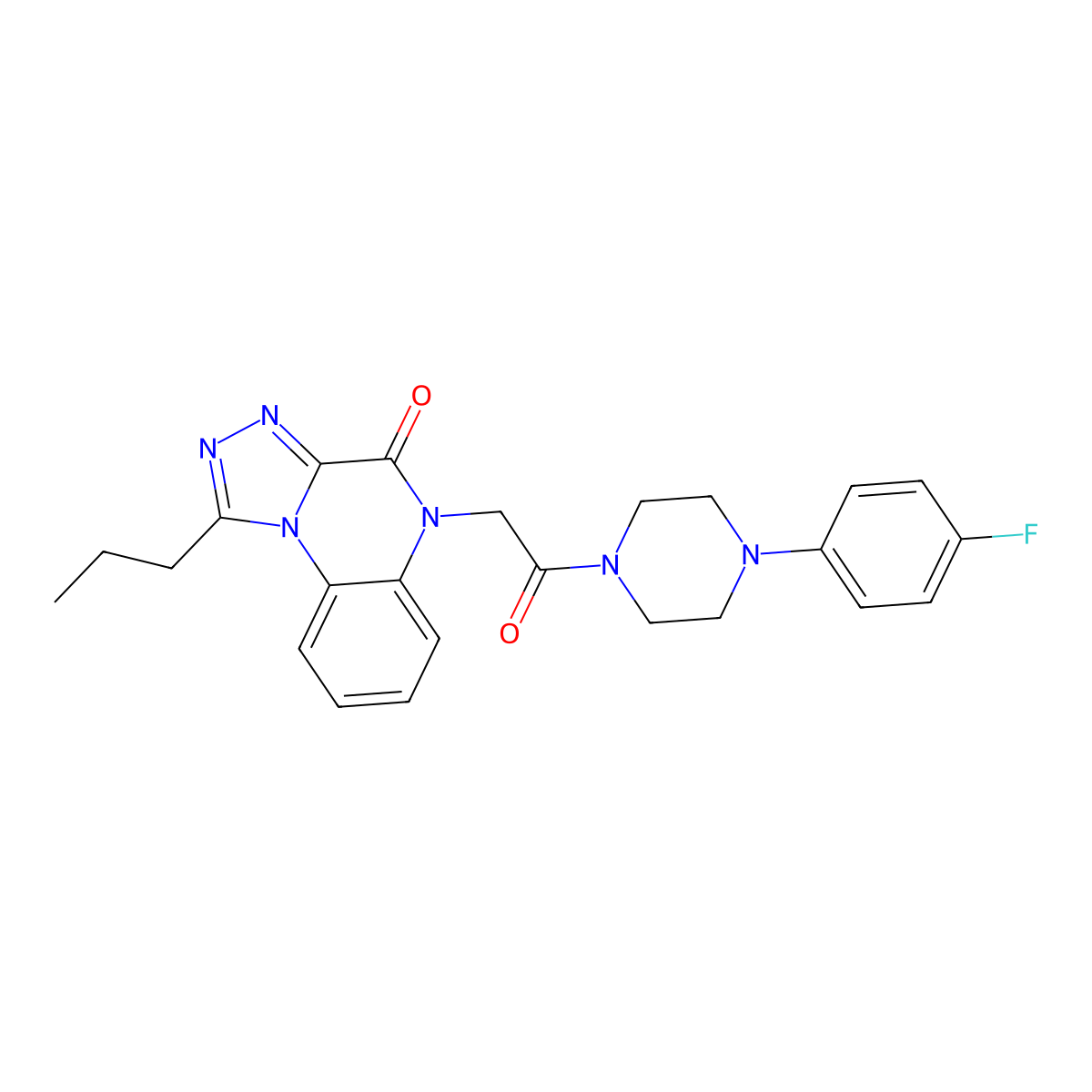 5-{2-[4-(4-fluorophenyl)piperazin-1-yl]-2-oxoethyl}-1-propyl[1,2,4]triazolo[4,3-a]quinoxalin-4(5H)-one molecular structure, CAS 1260988-23-5