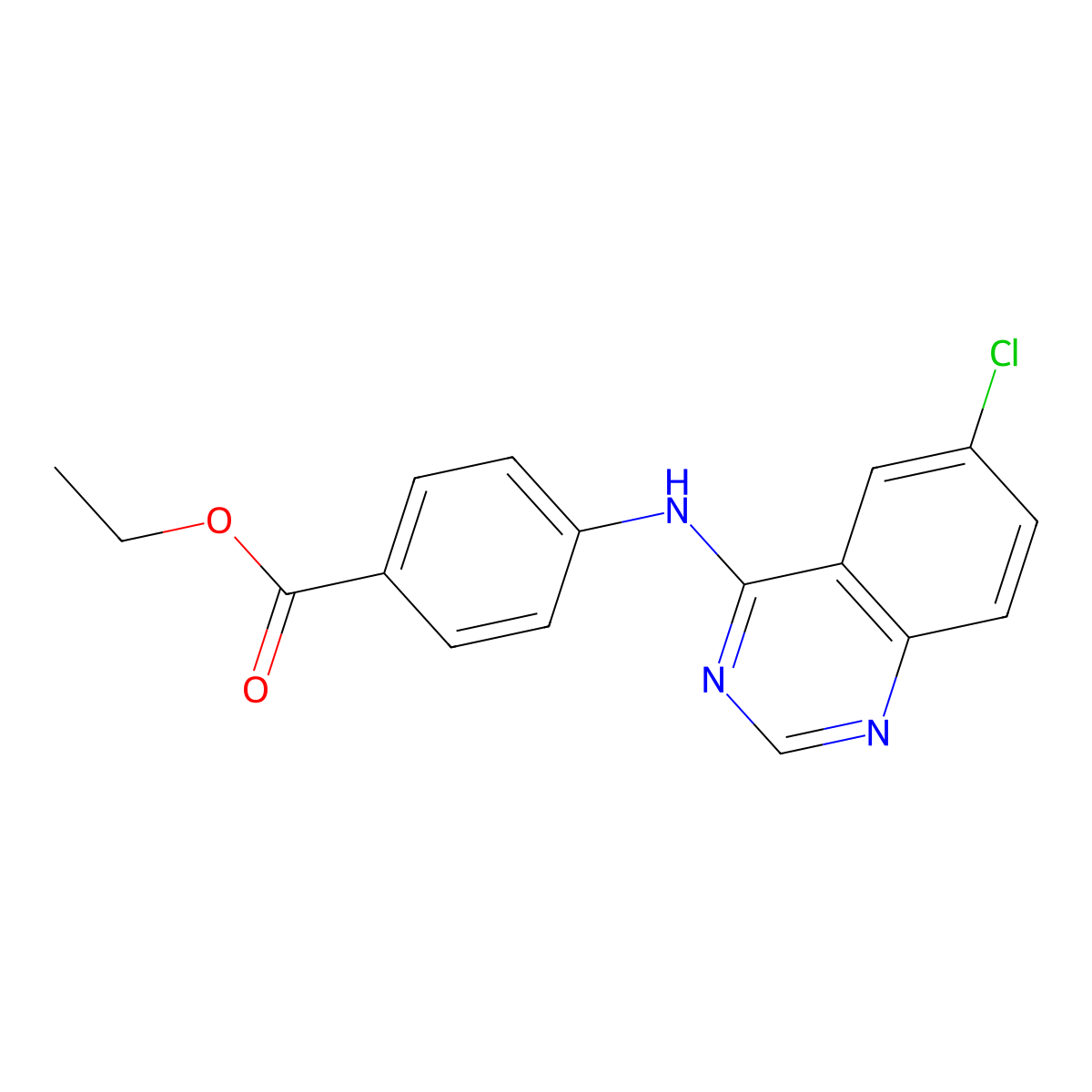 Ethyl 4-[(6-chloroquinazolin-4-yl)amino]benzoate molecular structure, CAS 1260988-77-9