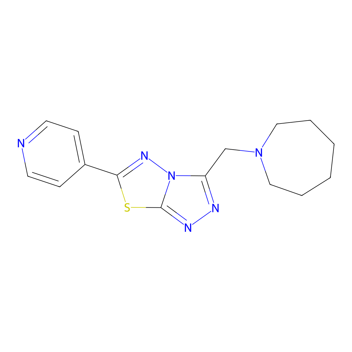 3-(Azepan-1-ylmethyl)-6-(pyridin-4-yl)[1,2,4]triazolo[3,4-b][1,3,4]thiadiazole molecular structure, CAS 1260989-68-1