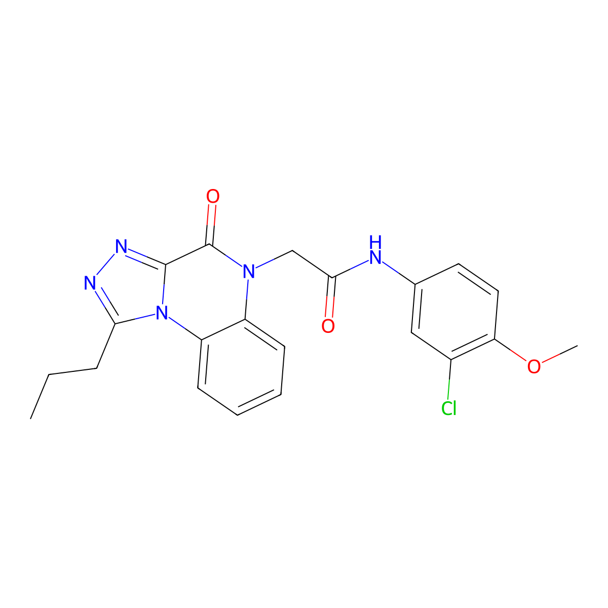 N-(3-chloro-4-methoxyphenyl)-2-(4-oxo-1-propyl[1,2,4]triazolo[4,3-a]quinoxalin-5(4H)-yl)acetamide molecular structure, CAS 1260990-51-9