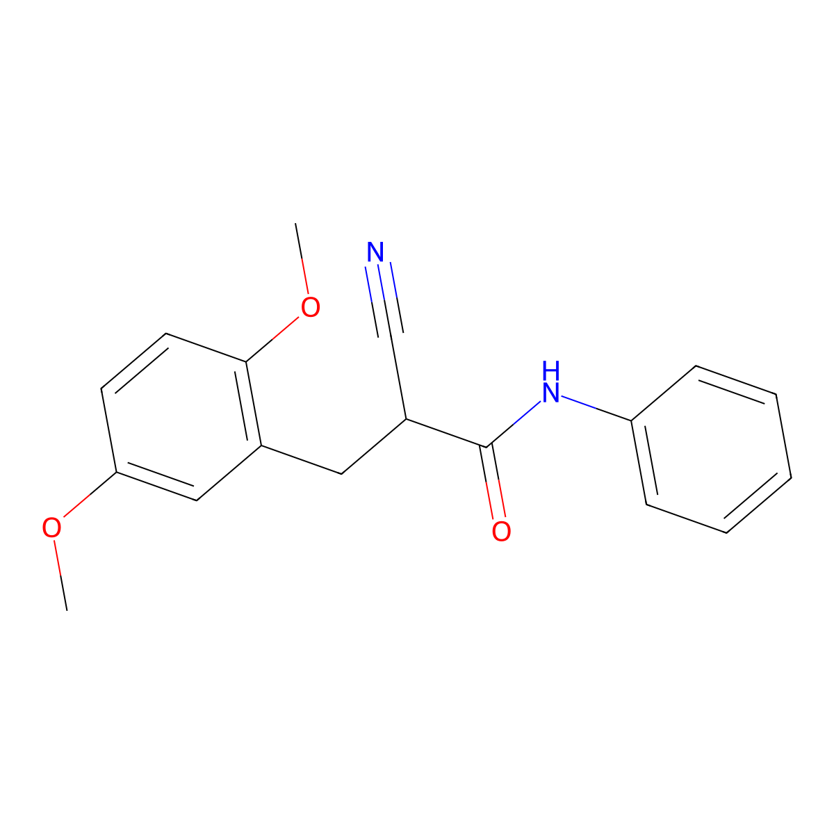 2-cyano-3-(2,5-dimethoxyphenyl)-N-phenylpropanamide molecular structure, CAS 1260991-07-8